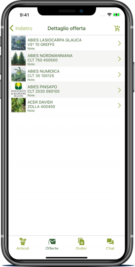 dettagli offerte per piante su webshop mobile